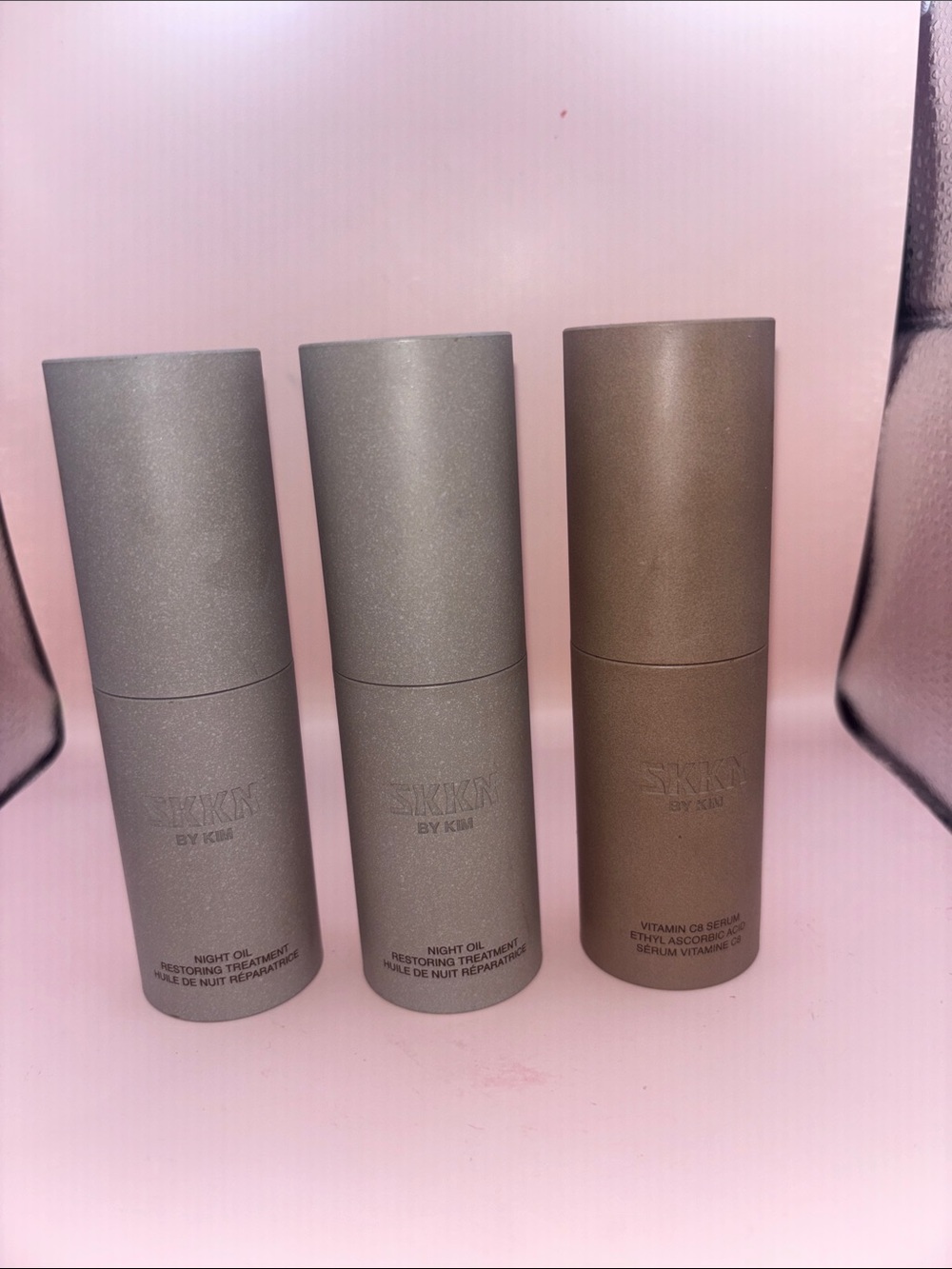SKKN Night Oil & Vitamin C Serum Set - Gray and Brown